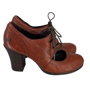 Born Rosel Rust Leather Laced Heel Size 7 Heels